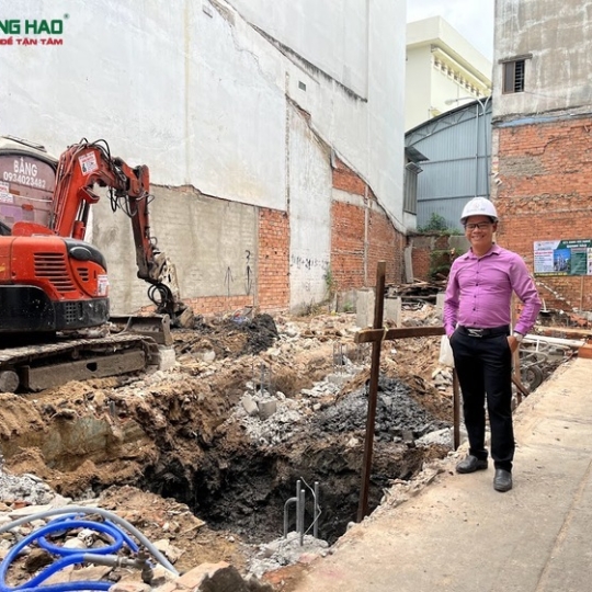 Xây nhà phố 4 tầng hai mặt tiền nhà anh Sơn Q7