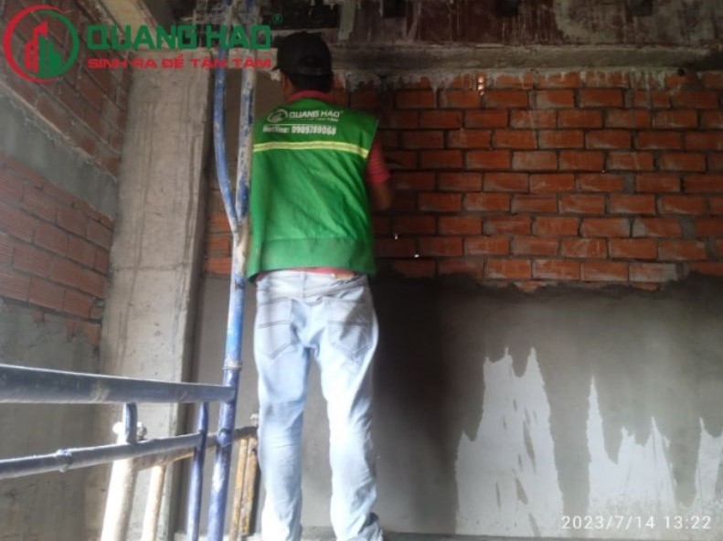 Giai đoạn: Thi công nhà có tầng hầm các chi tiết phía trong nhà