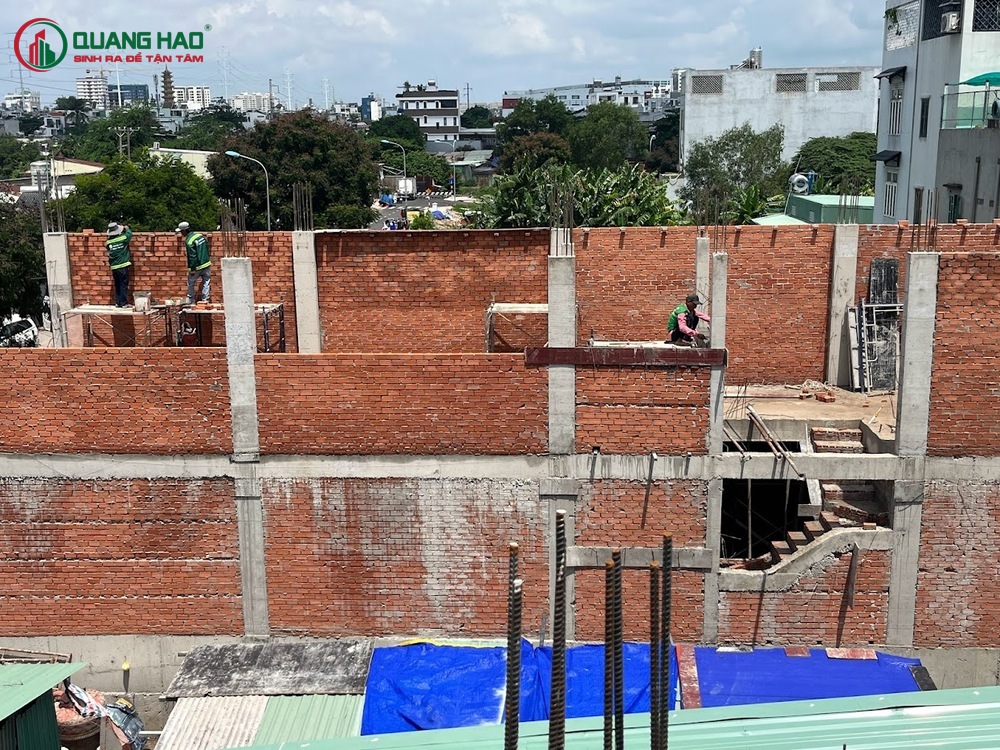 Giai đoạn xây xong phần thô, chuẩn bị công tác hoàn thiện nhà