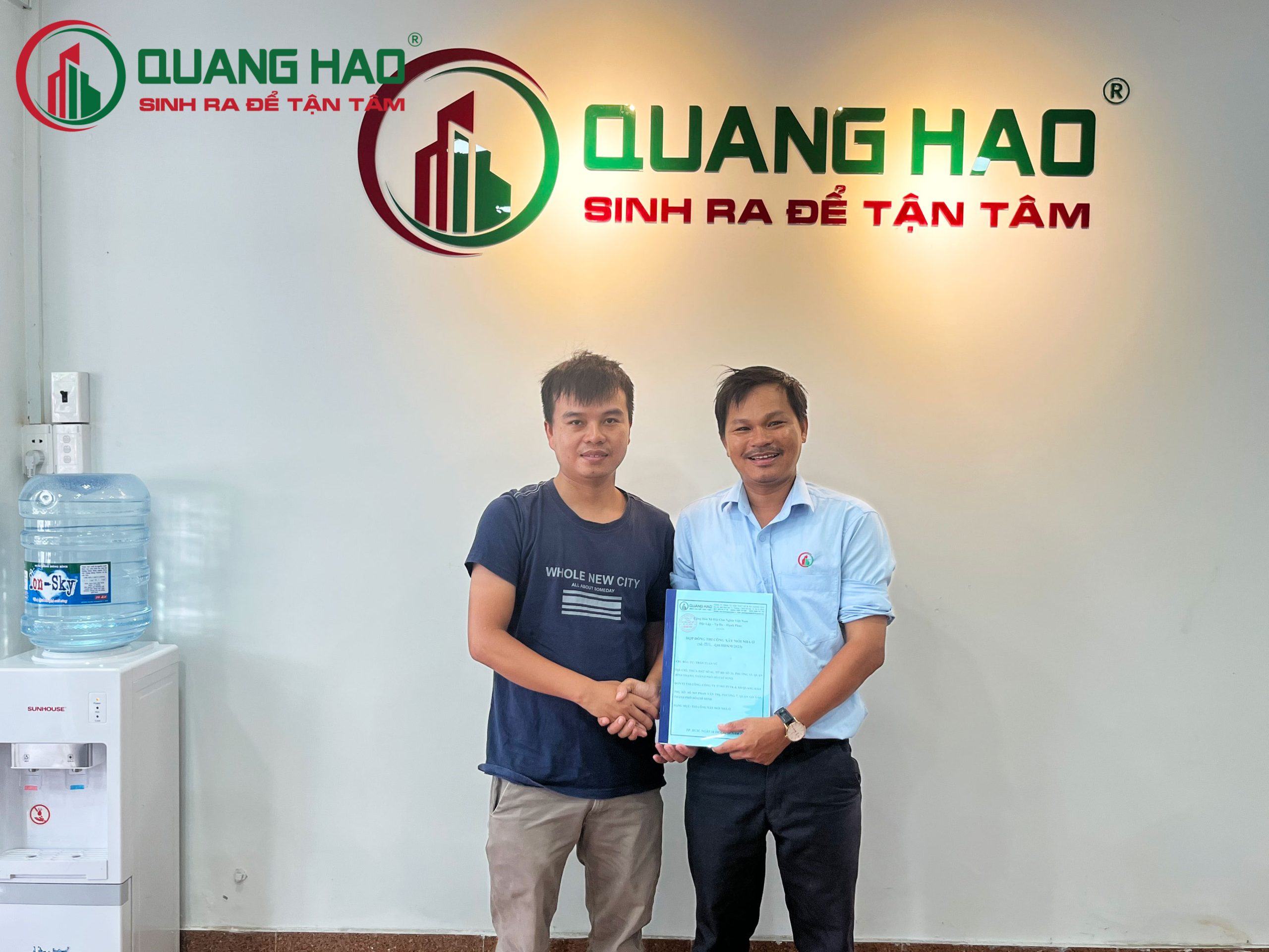Xây Dựng Quang Hào ký hợp đồng xây mới nhà ở Anh Vũ Quận Bình Thạnh
