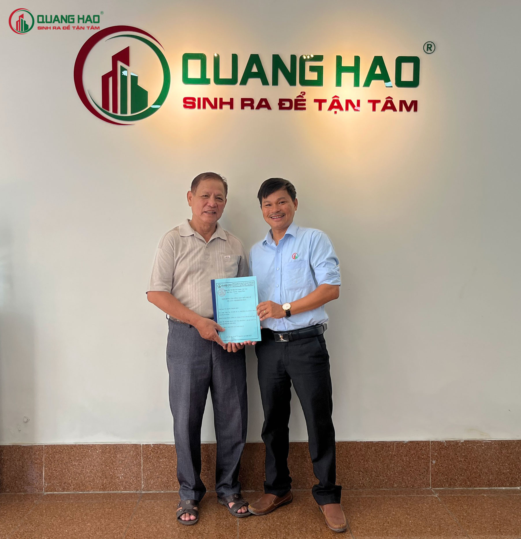 Xây Dựng Quang Hào ký hợp đồng xây mới nhà ở Chú Đột Quận Bình Thạnh