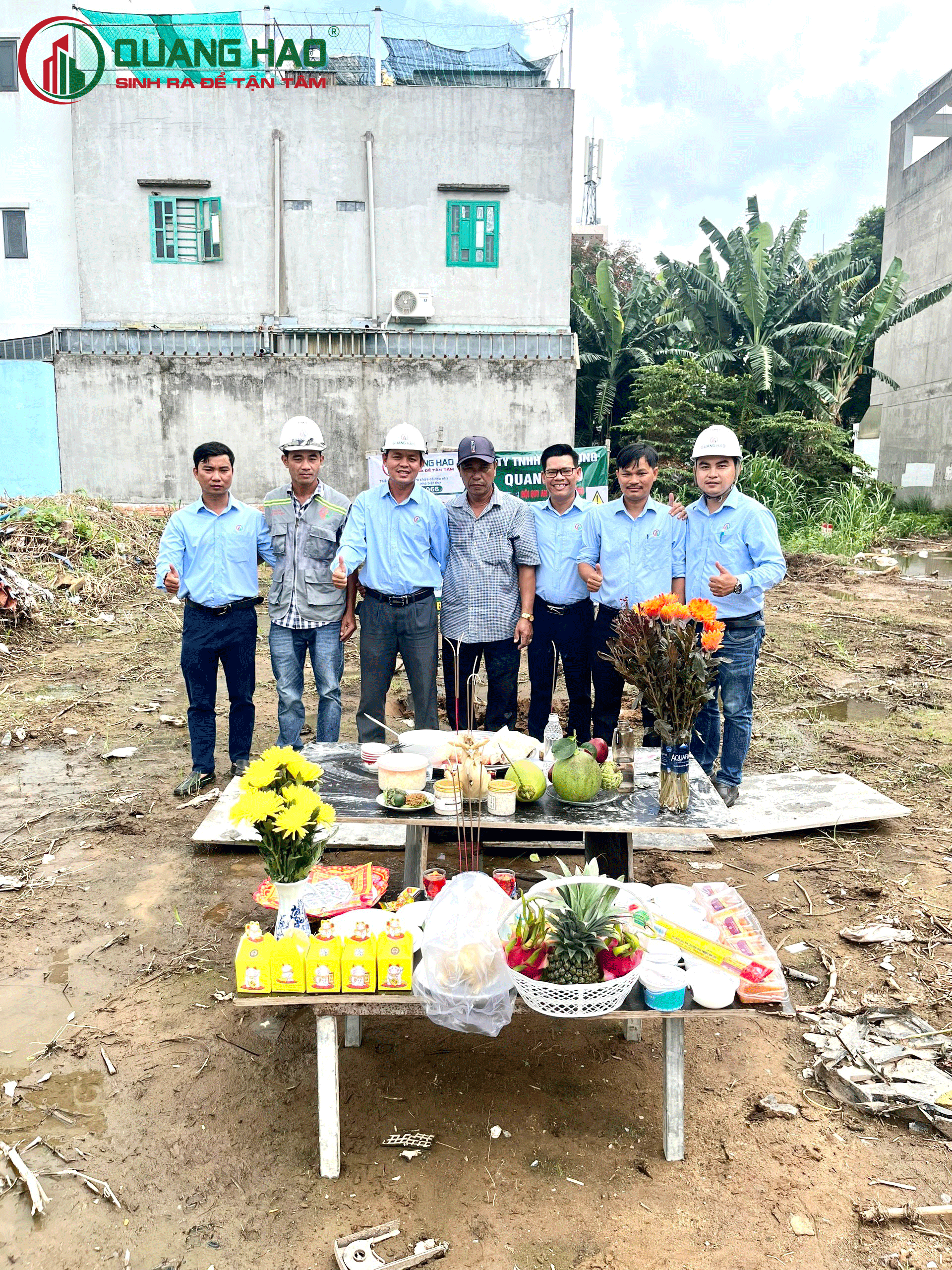Lễ cúng động thổ khởi công xây dựng nhà Anh Nam ở quận Bình Thạnh