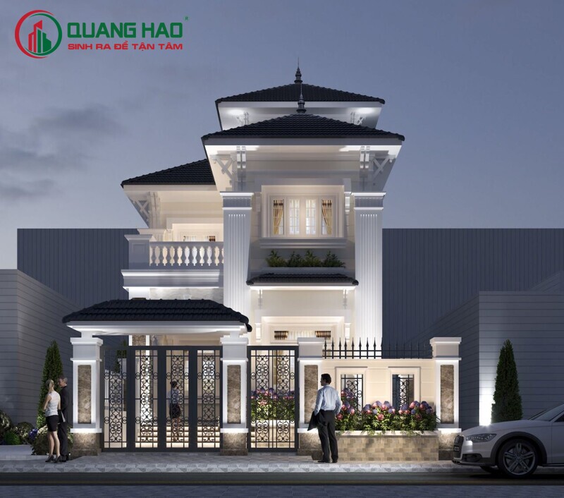 Ý tưởng để xây nhà phố tân cổ điển 2 tầng sang trọng