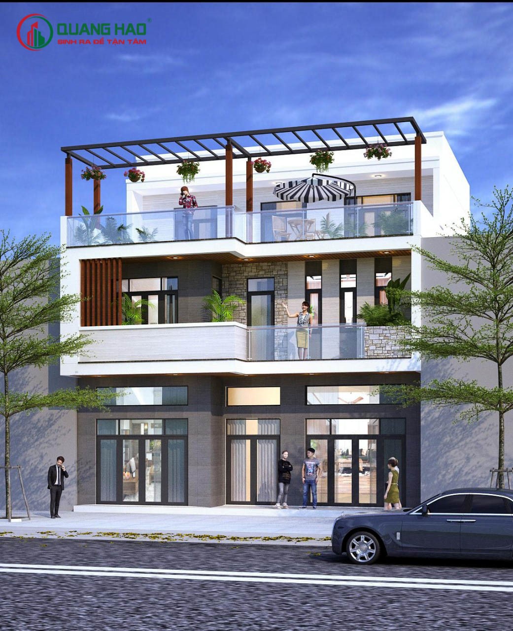Mẫu thiết kế nhà phố có thang máy tại TP.HCM tinh tế, độc đáo
