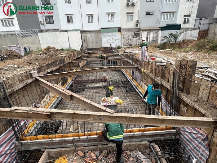 Giai đoạn thi công phần đà kiềng, đổ bê tông