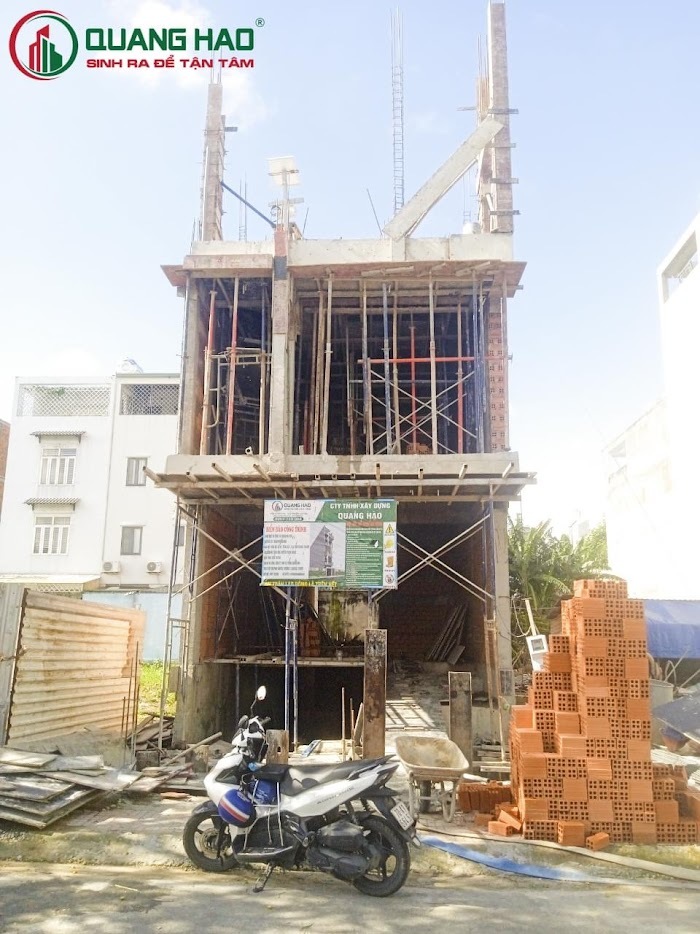Hình ảnh mặt tiền đang thi công