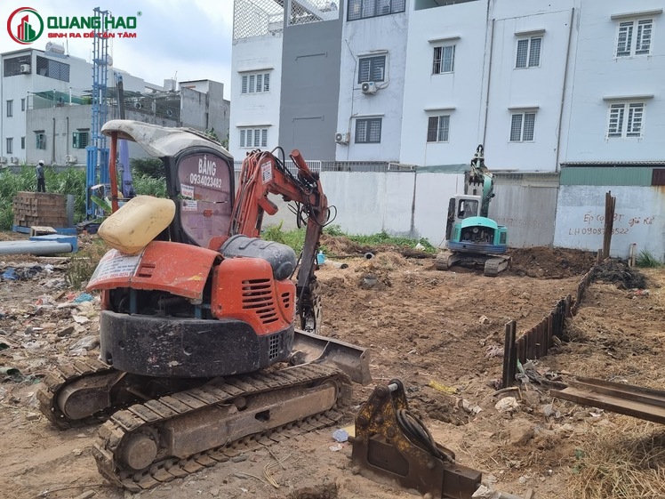 Giai đoạn đổ cột bê tông cốt thép