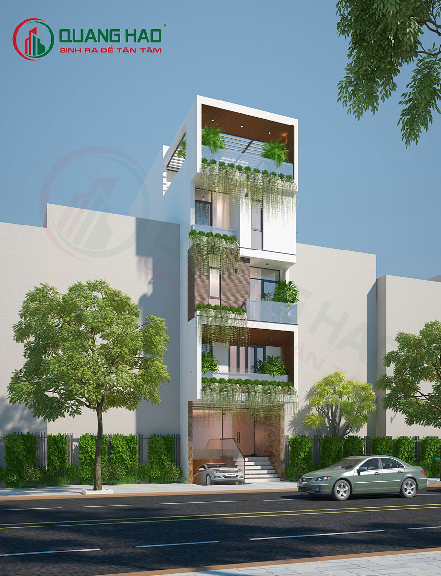 Xây nhà trọn gói có hầm, công trình 6 tầng cho gia đình anh Hào